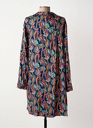 Robe courte coupe évasée manches longues bleu LOLA ESPELETA femme