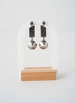 Boucles d’oreilles matériaux métal argent KONPLOTT femme