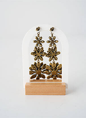 Boucles d’oreilles ornement oxyde de zirconium jaune KONPLOTT femme