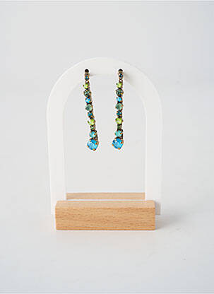 Boucles d’oreilles ornement oxyde de zirconium bleu KONPLOTT femme