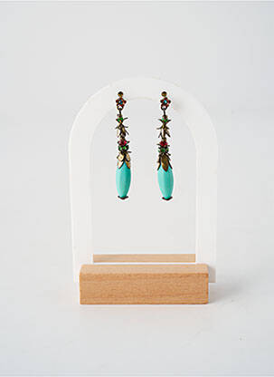 Boucles d’oreilles ornement oxyde de zirconium bleu KONPLOTT femme