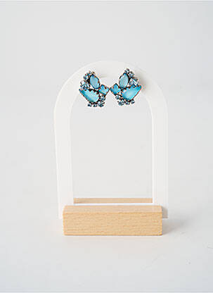 Boucles d’oreilles ornement oxyde de zirconium bleu KONPLOTT femme