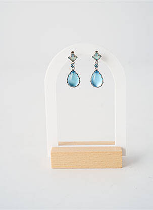Boucles d’oreilles matériaux métal bleu KONPLOTT femme
