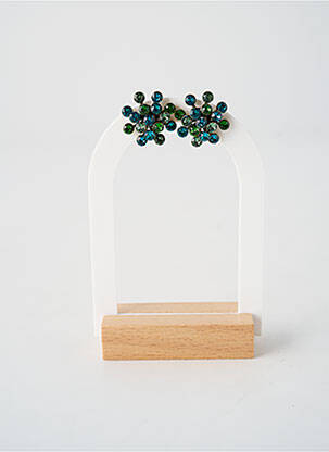 Boucles d’oreilles ornement oxyde de zirconium bleu KONPLOTT femme