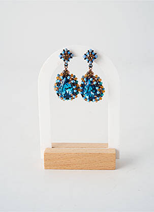 Boucles d’oreilles matériaux métal bleu KONPLOTT femme