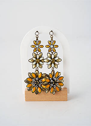 Boucles d’oreilles ornement oxyde de zirconium jaune KONPLOTT femme