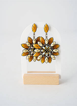 Boucles d’oreilles ornement oxyde de zirconium jaune KONPLOTT femme