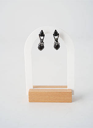 Boucles d’oreilles matériaux métal noir KONPLOTT femme