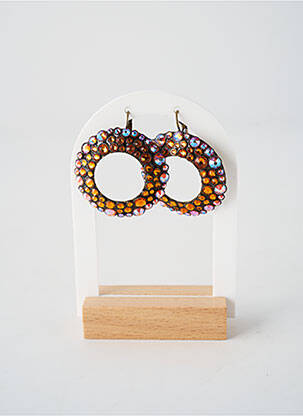 Boucles d’oreilles ornement oxyde de zirconium orange KONPLOTT femme