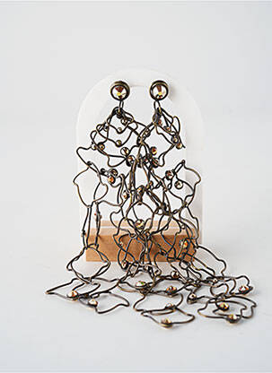 Boucles d’oreilles ornement oxyde de zirconium orange KONPLOTT femme