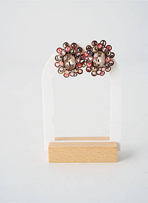 Boucles d’oreilles fermeture fermoir clips rose KONPLOTT femme