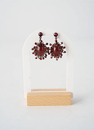 Boucles d’oreilles ornement oxyde de zirconium rouge KONPLOTT femme