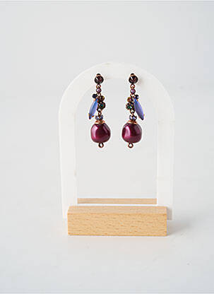Boucles d’oreilles ornement oxyde de zirconium violet KONPLOTT femme