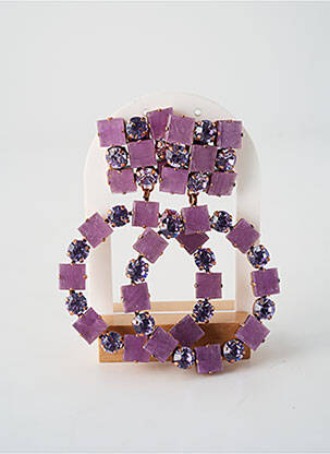 Boucles d’oreilles ornement oxyde de zirconium violet KONPLOTT femme
