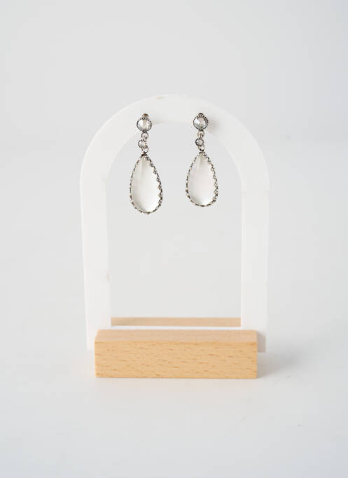 Boucles d’oreilles matériaux métal blanc KONPLOTT femme