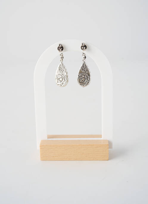 Boucles d’oreilles matériaux métal blanc KONPLOTT femme