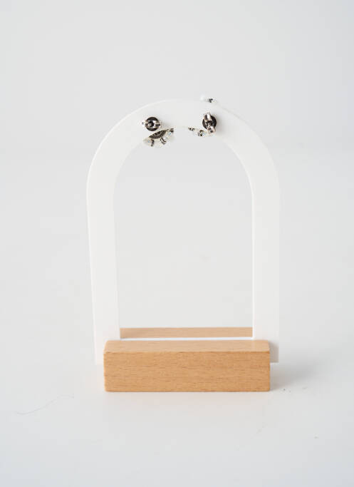 Boucles d’oreilles matériaux métal blanc KONPLOTT femme