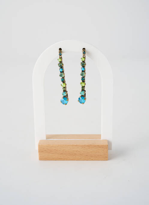 Boucles d’oreilles ornement oxyde de zirconium bleu KONPLOTT femme