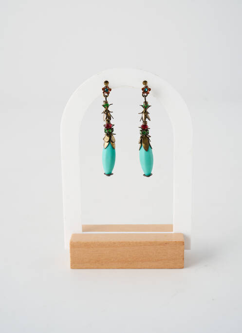 Boucles d’oreilles ornement oxyde de zirconium bleu KONPLOTT femme