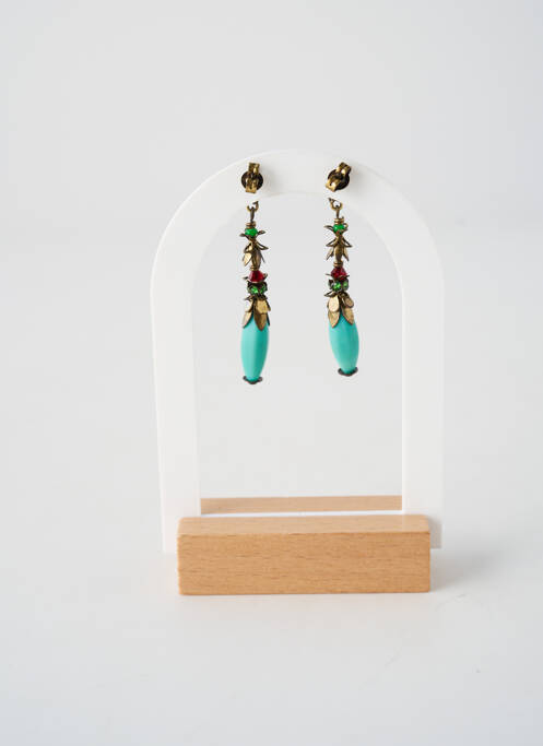 Boucles d’oreilles ornement oxyde de zirconium bleu KONPLOTT femme