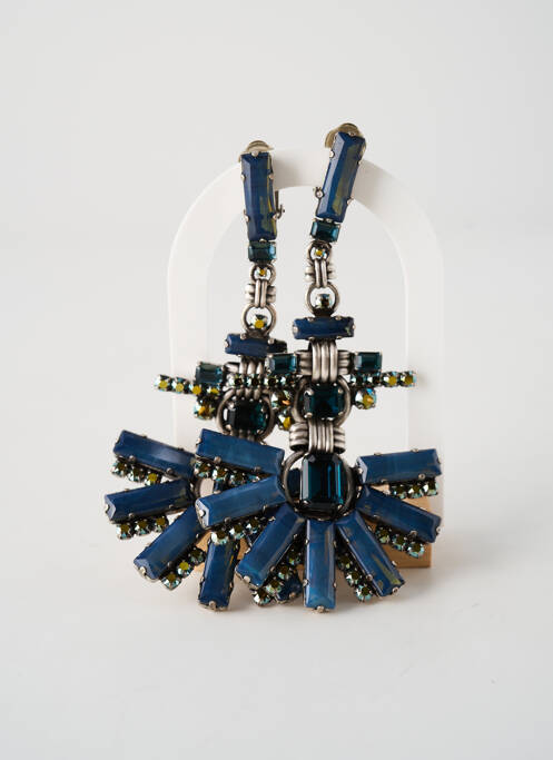 Boucles d’oreilles ornement oxyde de zirconium bleu KONPLOTT femme