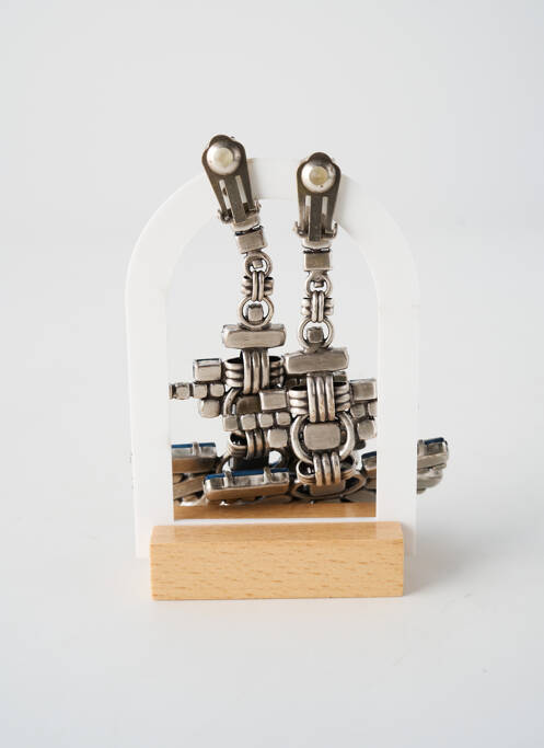 Boucles d’oreilles ornement oxyde de zirconium bleu KONPLOTT femme