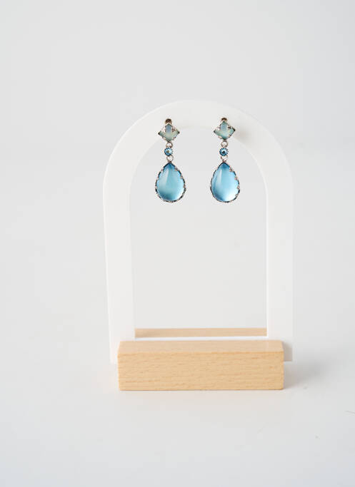 Boucles d’oreilles matériaux métal bleu KONPLOTT femme