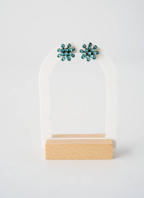 Boucles d’oreilles ornement oxyde de zirconium bleu KONPLOTT femme