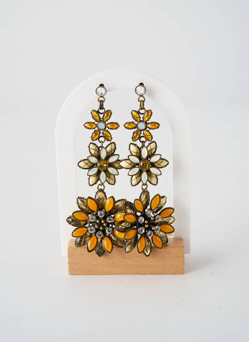 Boucles d’oreilles ornement oxyde de zirconium jaune KONPLOTT femme