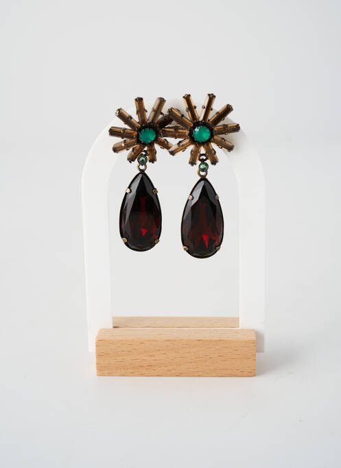 Boucles d’oreilles matériaux métal marron KONPLOTT femme