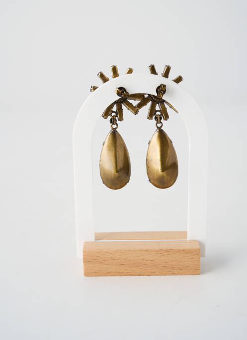 Boucles d’oreilles matériaux métal marron KONPLOTT femme