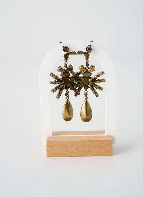 Boucles d’oreilles ornement oxyde de zirconium marron KONPLOTT femme