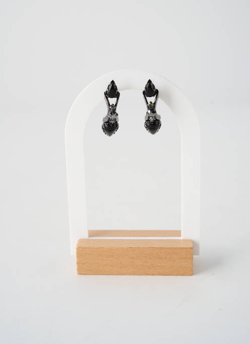 Boucles d’oreilles matériaux métal noir KONPLOTT femme