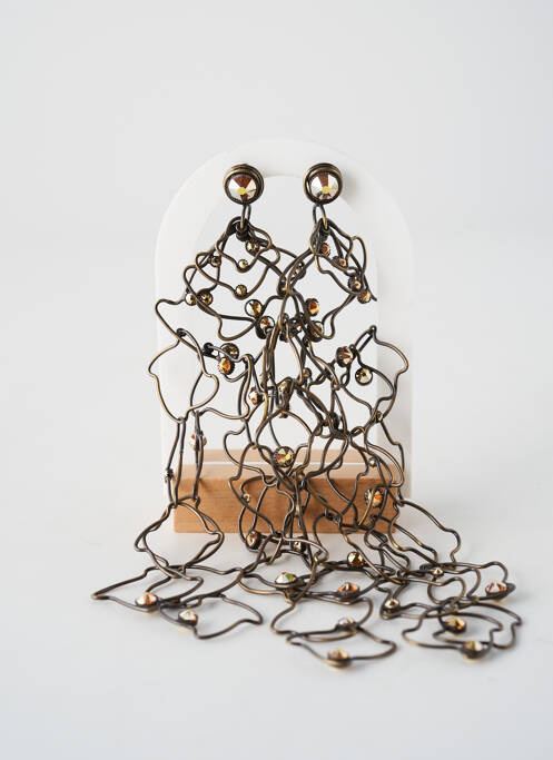 Boucles d’oreilles ornement oxyde de zirconium orange KONPLOTT femme