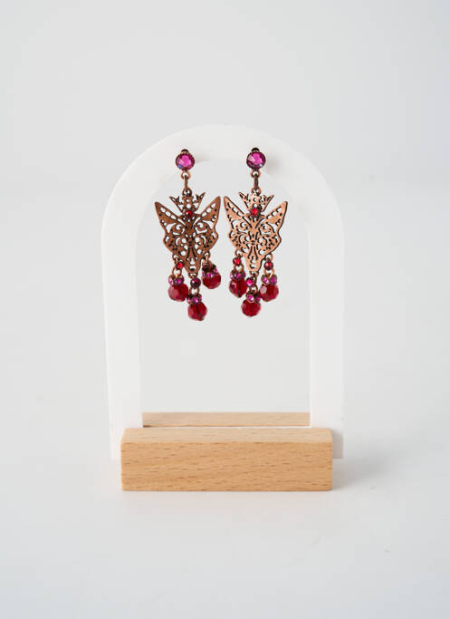 Boucles d’oreilles ornement oxyde de zirconium rose KONPLOTT femme