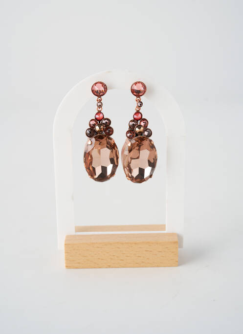 Boucles d’oreilles ornement oxyde de zirconium rose KONPLOTT femme