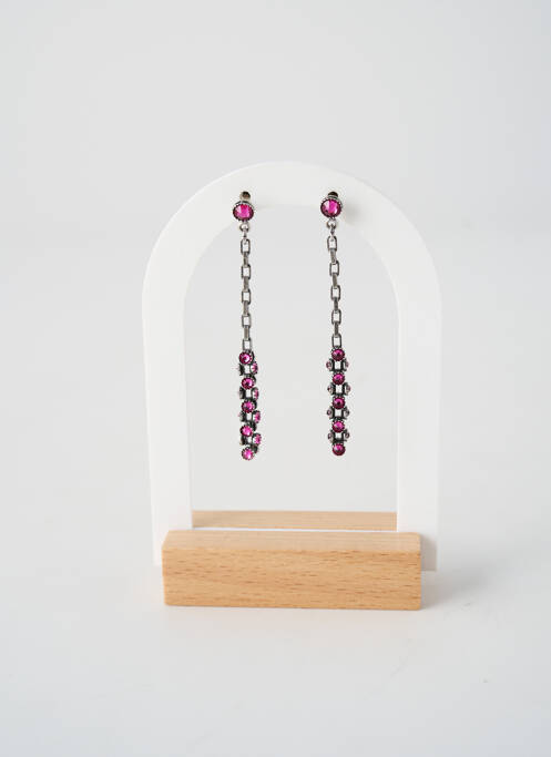 Boucles d’oreilles ornement oxyde de zirconium rose KONPLOTT femme