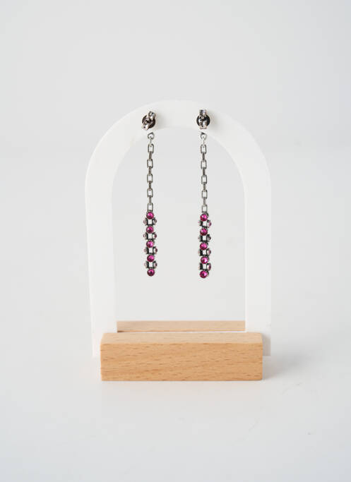Boucles d’oreilles ornement oxyde de zirconium rose KONPLOTT femme