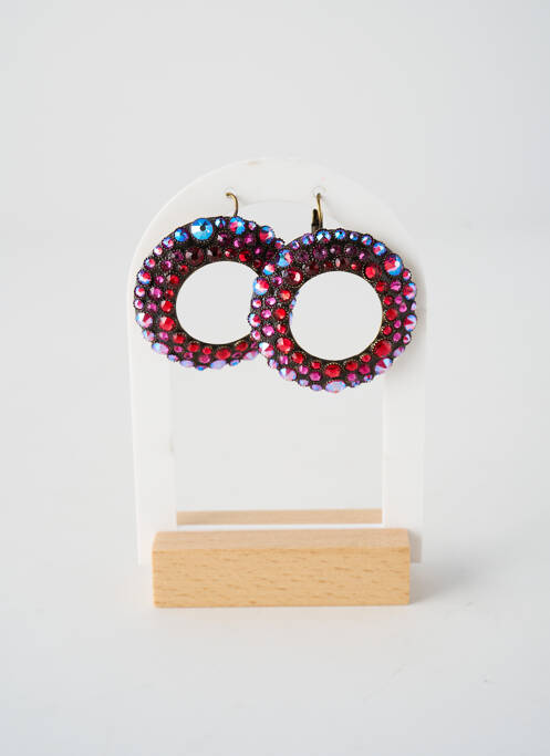 Boucles d’oreilles ornement oxyde de zirconium rose KONPLOTT femme