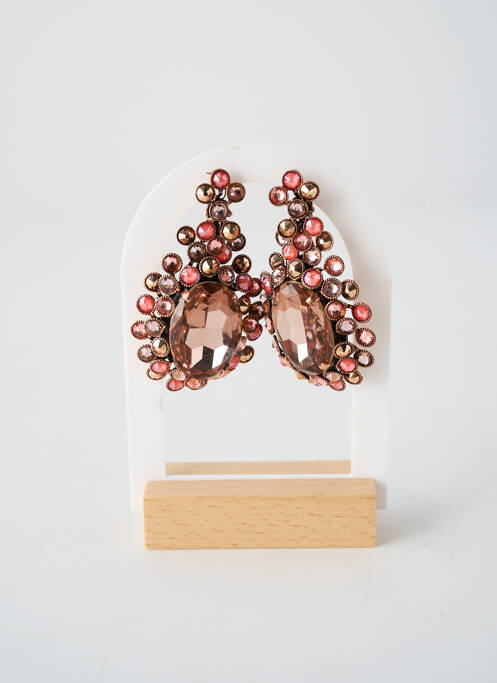Boucles d’oreilles ornement oxyde de zirconium rose KONPLOTT femme