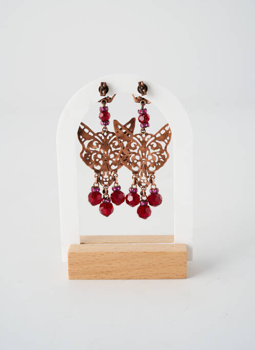 Boucles d’oreilles ornement oxyde de zirconium rose KONPLOTT femme