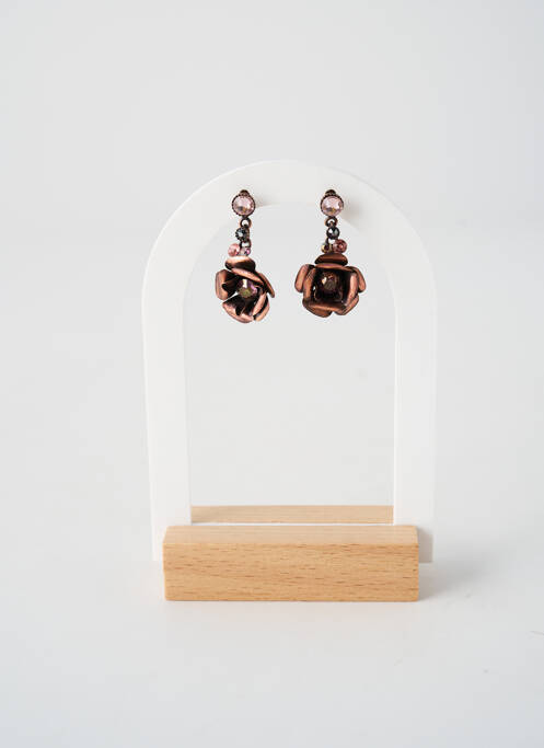 Boucles d’oreilles ornement oxyde de zirconium rose KONPLOTT femme