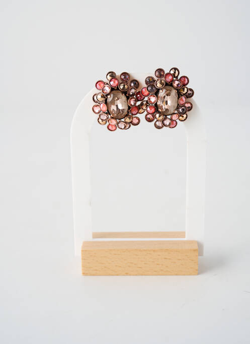 Boucles d’oreilles fermeture fermoir clips rose KONPLOTT femme