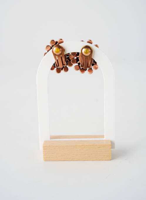 Boucles d’oreilles fermeture fermoir clips rose KONPLOTT femme