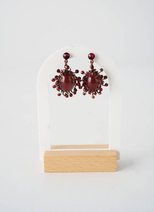 Boucles d’oreilles ornement oxyde de zirconium rouge KONPLOTT femme