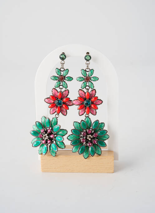 Boucles d’oreilles ornement oxyde de zirconium vert KONPLOTT femme