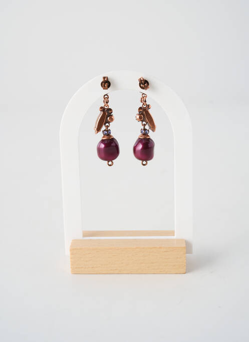 Boucles d’oreilles ornement oxyde de zirconium violet KONPLOTT femme