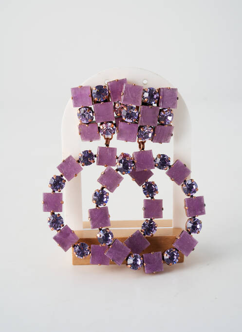 Boucles d’oreilles ornement oxyde de zirconium violet KONPLOTT femme