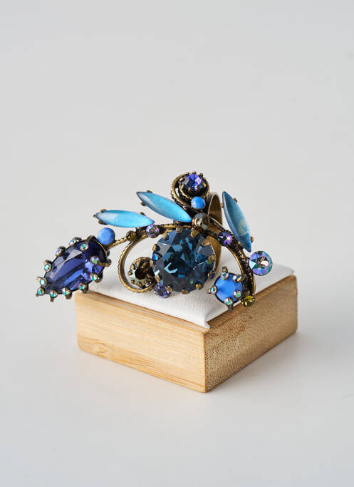 Bague ornement oxyde de zirconium bleu KONPLOTT femme