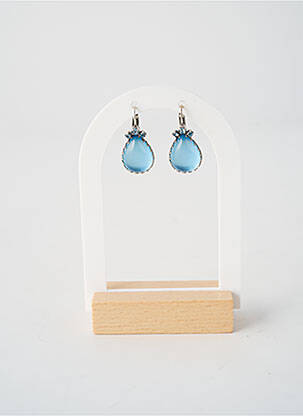 Boucles d’oreilles matériaux métal bleu KONPLOTT femme
